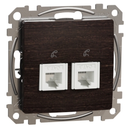 SCHN SEDNA ELEMENTS ZÁSUVKA TELEFON. 2XRJ11, WENGE SDD181492