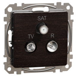 SCHN SEDNA ELEMENTS ZÁSUVKA TV-R-SAT PRŮBĚŽNÁ 7DB, WENGE SDD181484