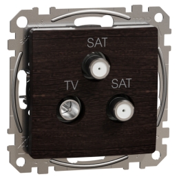 SCHN SEDNA ELEMENTS ZÁSUVKA TV-SAT-SAT KONCOVÁ 4DB, WENGE SDD181481S