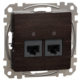 SCHN SEDNA ELEMENTS ZÁSUVKA DAT. 2XRJ45 KAT. 5E UTP, WENGE SDD181452