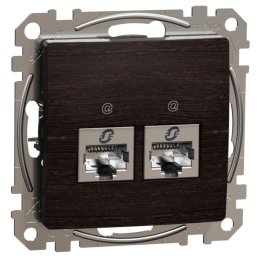 SCHN SEDNA ELEMENTS ZÁSUVKA DAT. 2XRJ45 KAT. 6 STP, WENGE SDD181462S
