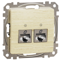 SCHN SEDNA ELEMENTS ZÁSUVKA DAT. 2XRJ45 KAT. 6 STP, BŘÍZA SDD180462S