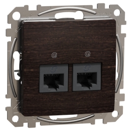 SCHN SEDNA ELEMENTS ZÁSUVKA DAT. 2XRJ45 KAT. 6 UTP, WENGE SDD181462