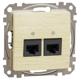 SCHN SEDNA ELEMENTS ZÁSUVKA DAT. 2XRJ45 KAT. 6A UTP, BŘÍZA SDD180467