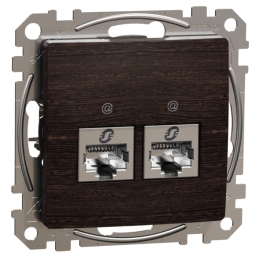 SCHN SEDNA ELEMENTS ZÁSUVKA DAT. 2XRJ45 KAT. 6A STP, WENGE SDD181467S