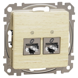 SCHN SEDNA ELEMENTS ZÁSUVKA DAT. 2XRJ45 KAT. 6A STP, BŘÍZA SDD180467S