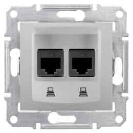 SCHN SEDNA ZÁSUVKA DAT 2XRJ45 CAT.6 UTP ALU SDN4800160