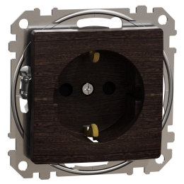 SCHN SEDNA ELEMENTS ZÁSUVKA 230V 16A SCHUKO, WENGE SDD181021