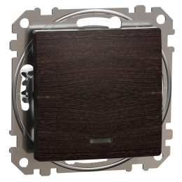 SCHN SEDNA ELEMENTS SPÍNAČ STŘÍDAVÝ Ř.6 SO ORIENT. KONTROLKA, WENGE SDD181106L