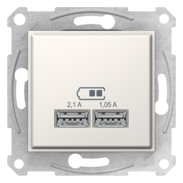 SCHN SEDNA ZÁSUVKA 2XUSB NABÍJECÍ KONEKTOR 2.1A CREAM SDN2710223