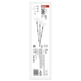 EMOS VÁNOČNÍ OSVĚTLENÍ 180LED ZAPICH. SVÍT. VĚTVIČKY IP44 KABEL 5M STUD. BÍLÁ ČAS. DCZC03