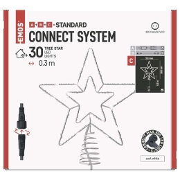 EMOS VÁNOČNÍ OSVĚTLENÍ LED HVĚZDA SPOJOVACÍ VÁNOČNÍ 28,5 CM, IP44 STUDENÁ BÍLÁ D1ZC01