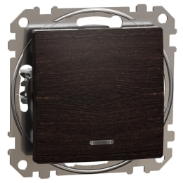 SCHN SEDNA ELEMENTS SPÍNAČ 1-PÓL. Ř.1/0 SO ORIENT. KONTROLKA, WENGE SDD181111L