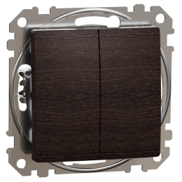 SCHN SEDNA ELEMENTS SPÍNAČ DVOJITÝ Ř.1/0+1/0 WENGE SDD181118