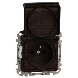 SCHN SEDNA ELEMENTS ZÁSUVKA 230V 16A IP44 ŠROUB., WENGE SDD281013