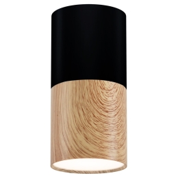 HALLUX CANDELLUX SVÍTIDLO 2282862 TUBA GU10 1X50W STROP. DŘEVO ČERNÁ
