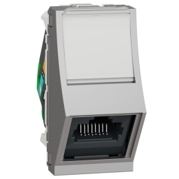 SCHN UNICA N ZÁSUVKA DATOVÁ ZKOSENÁ RJ45ST KAT.6 STP 1M ALUMINIUM NU340630