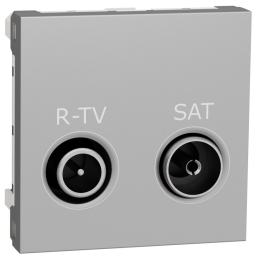 SCHN UNICA N ZÁSUVKA TV-R/SAT PRŮBĚŽNÁ 11 DB 2M ALUMINIUM NU345630