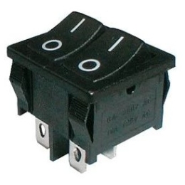 TIPA PŘEPÍNAČ KOLÉBKOVÝ 2X 2P/2PIN ON-OFF DVOJITÝ ČERNÝ O-I 12V 02620013