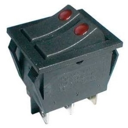 TIPA PŘEPÍNAČ KOLÉBKOVÝ 2X(2POL./3PIN) ON-OFF 250V/15A PROS.BOD 02620033